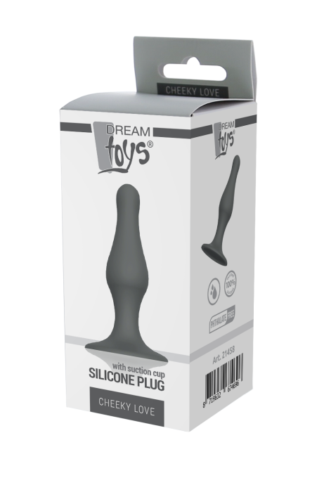 CHEEKY LOVE GREY PLUG WITH SUCTION CUP