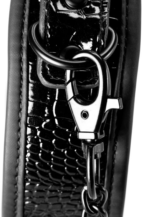 BLAZE COLLAR AND LEASH CROCO BLACK