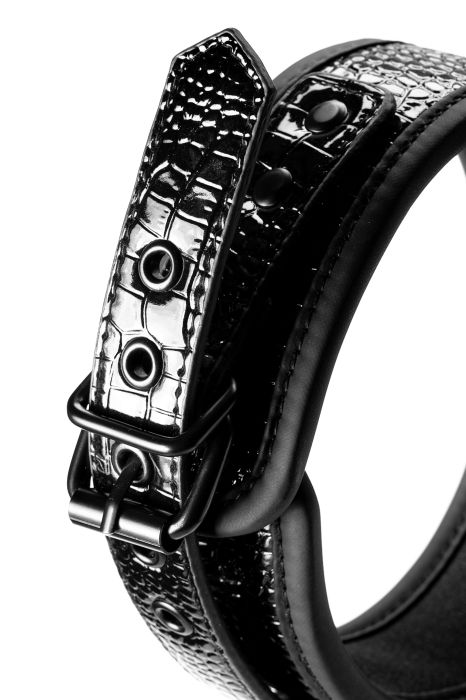 BLAZE COLLAR AND LEASH CROCO BLACK