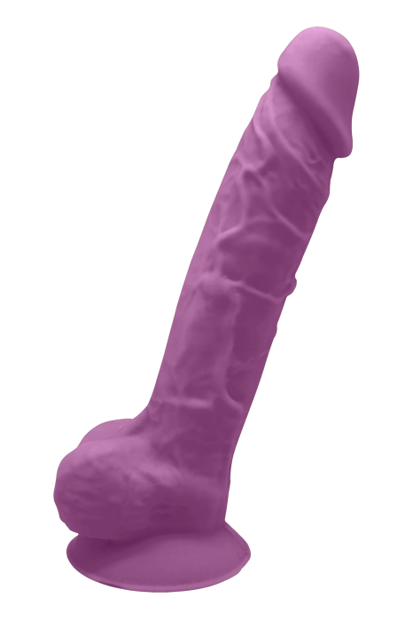 REAL LOVE DILDO WITH BALLS 7INCH PURPLE