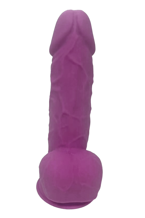 REAL LOVE DILDO WITH BALLS 8.5INCH PURPLE