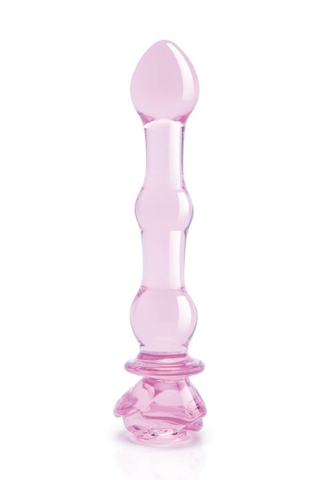 GLAZE GLASS ROSEBUD BEADED DILDO