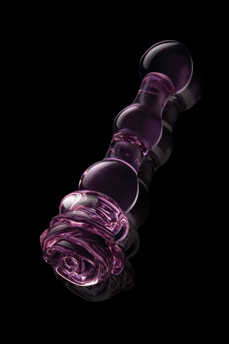 GLAZE GLASS ROSEBUD BEADED DILDO