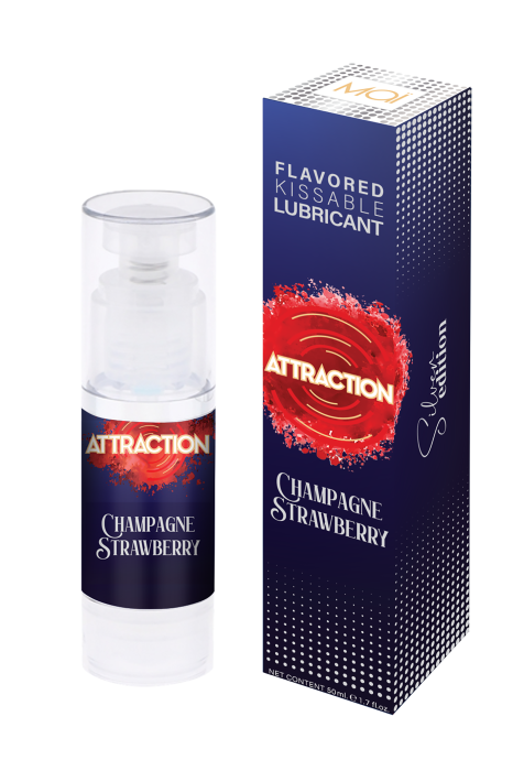MAI ATTRACTION KISSABLE LUBRICANT CHAMPAGNE STRAWBERRY FLAVOR 50ML