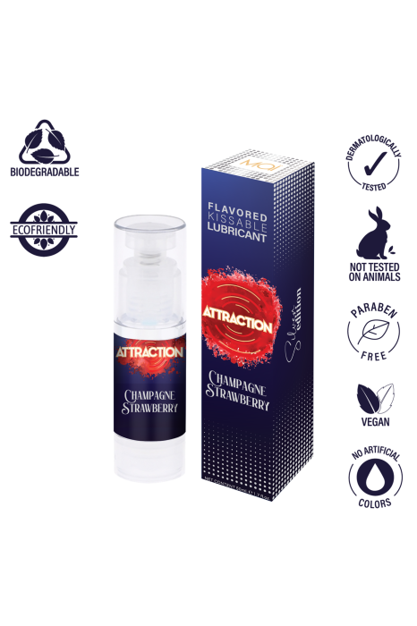 MAI ATTRACTION KISSABLE LUBRICANT CHAMPAGNE STRAWBERRY FLAVOR 50ML