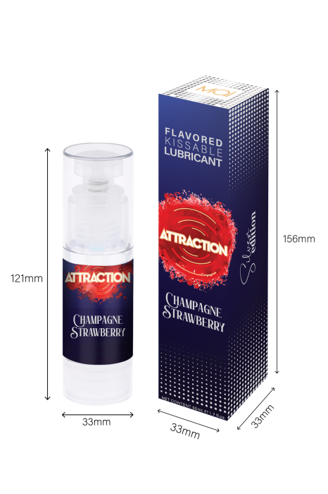 MAI ATTRACTION KISSABLE LUBRICANT CHAMPAGNE STRAWBERRY FLAVOR 50ML