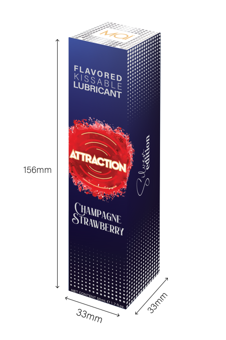 MAI ATTRACTION KISSABLE LUBRICANT CHAMPAGNE STRAWBERRY FLAVOR 50ML
