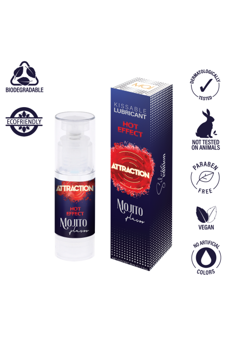 MAI ATTRACTION KISSABLE LUBRICANT HOT EFFECT MOJITO FLAVOR 50ML 