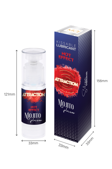 MAI ATTRACTION KISSABLE LUBRICANT HOT EFFECT MOJITO FLAVOR 50ML 