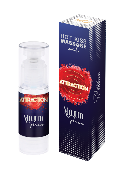 MAI ATTRACTION HOT KISS MASSAGE OIL MOJITO FLAVOR 50ML
