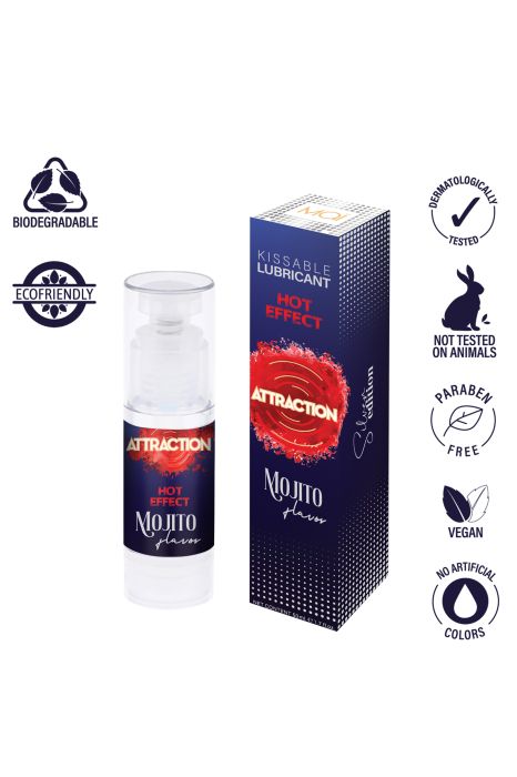 MAI ATTRACTION HOT KISS MASSAGE OIL MOJITO FLAVOR 50ML