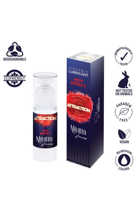 MAI ATTRACTION HOT KISS MASSAGE OIL MOJITO FLAVOR 50ML