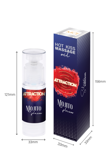 MAI ATTRACTION HOT KISS MASSAGE OIL MOJITO FLAVOR 50ML