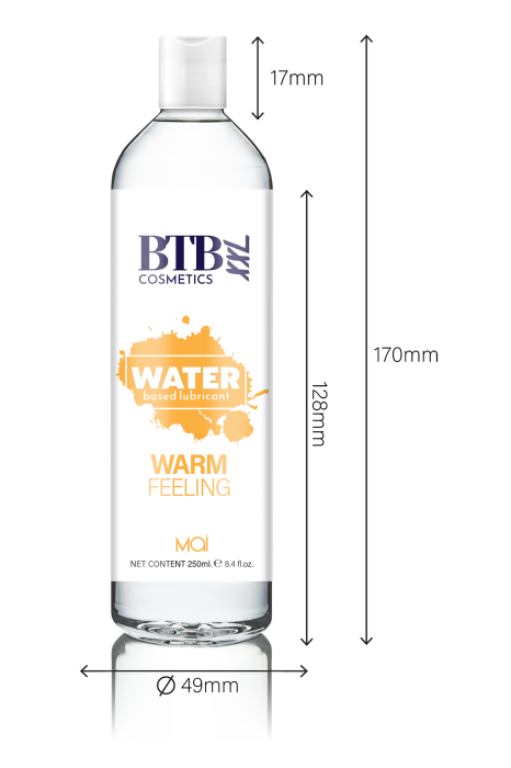 BTB WATER BASED WARM FEELING LUBRICANT 250ML