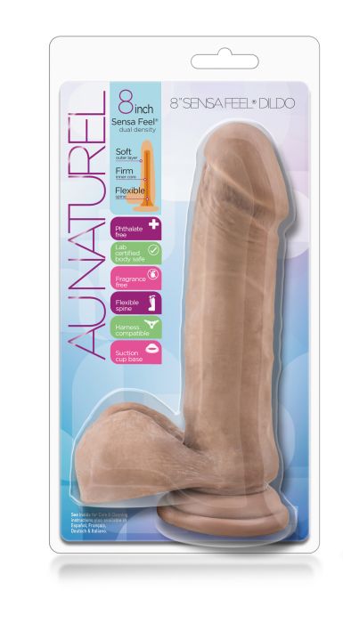 AU NATUREL 8INCH SENSA FEEL DILDO LATIN