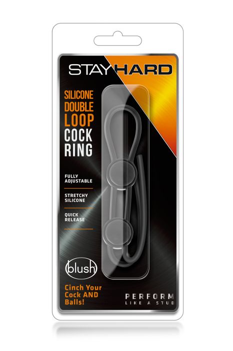 STAY HARD DOUBLE LOOP COCK RING BLACK