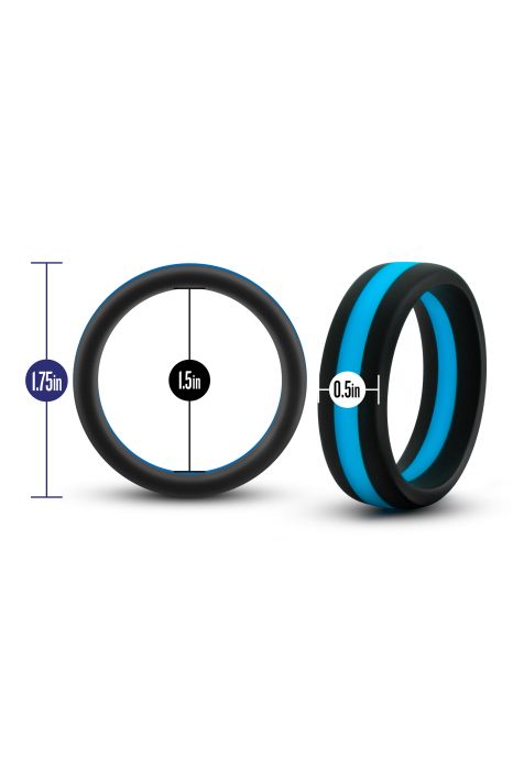 PERFORMANCE SILICONE GO PRO COCK RING BLACK/BLUE 