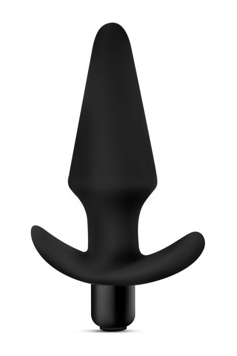 ANAL ADVENTURES PLATINUM SILICONE VIBRATING PLUG BLACK