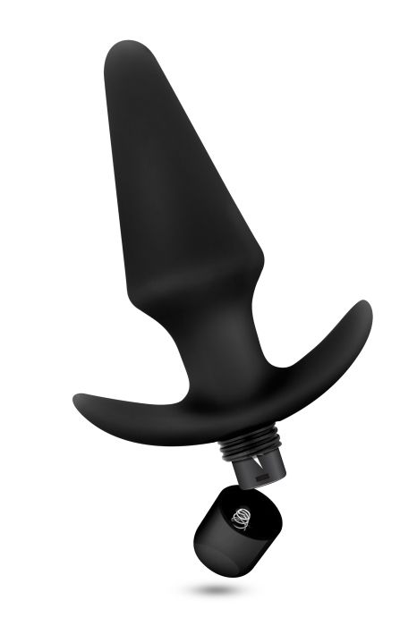ANAL ADVENTURES PLATINUM SILICONE VIBRATING PLUG BLACK
