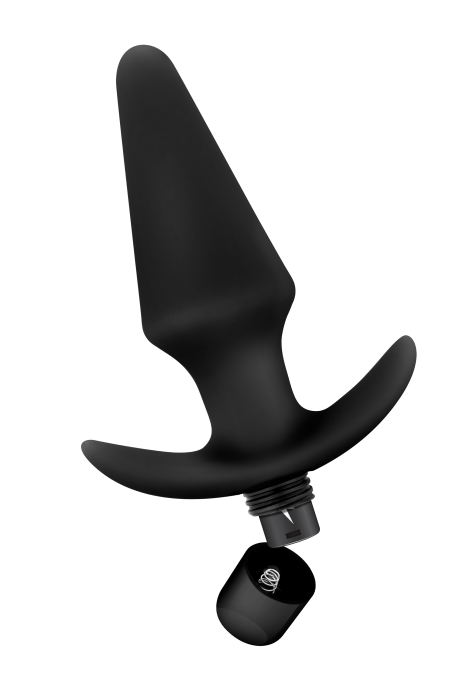 ANAL ADVENTURES PLATINUM SILICONE VIBRATING PLUG BLACK