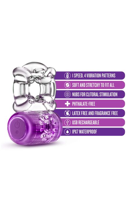 PLAY WITH ME PLEASER RECHARGEABLE C-RING PURPLE