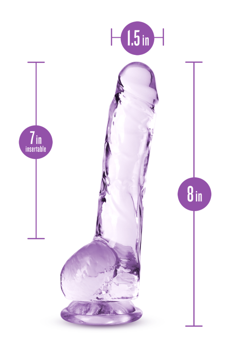 NATURALLY YOURS  8 INCH CRYSTALLINE DILDO AMETHYST