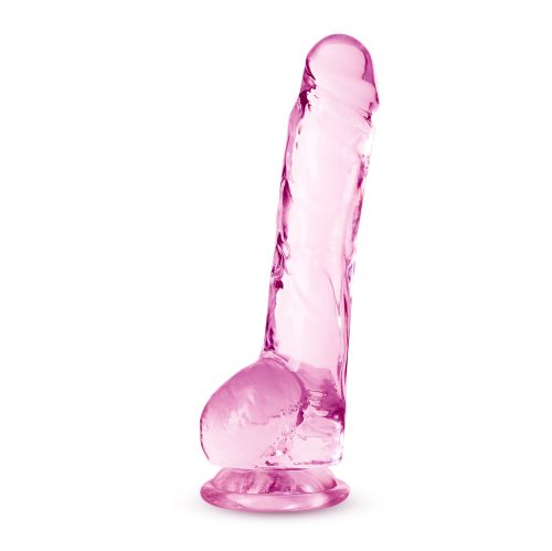 NATURALLY YOURS  8 INCH CRYSTALLINE DILDO  ROSE
