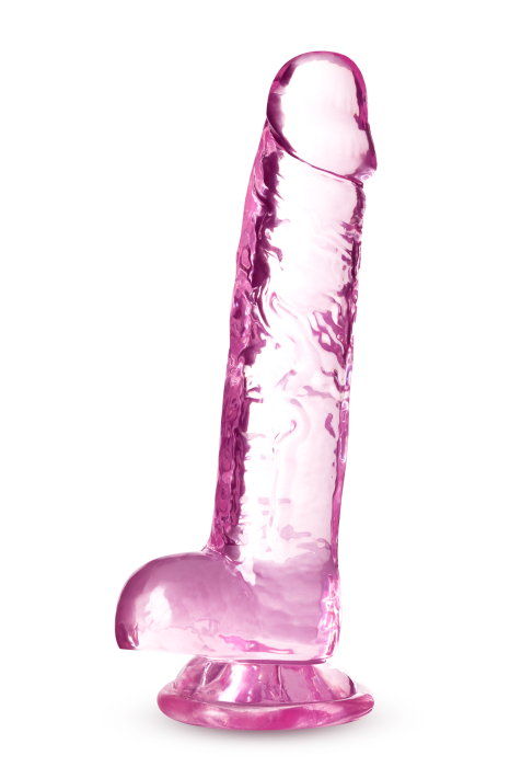 NATURALLY YOURS  7 INCH CRYSTALLINE DILDO  ROSE