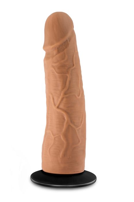 LOCK ON DYNAMITE 7 INCH DILDO WITH SUCTION CUP ADAPTER MOCHA