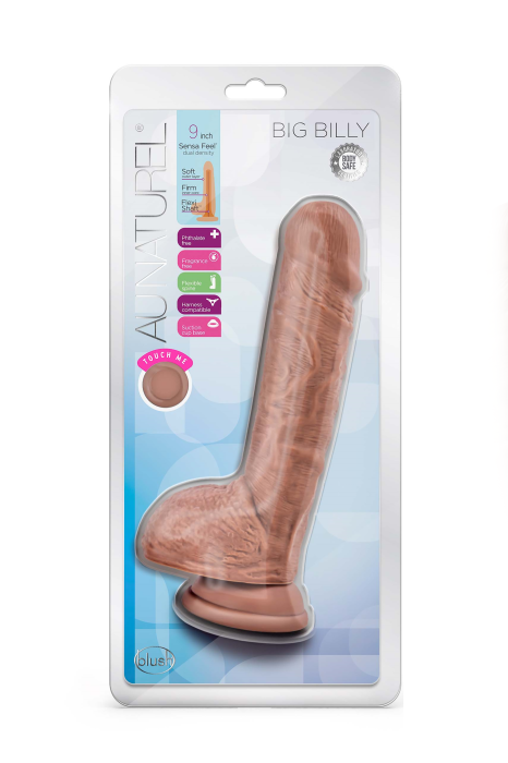AU NATUREL BIG BILLY 9 INCH DILDO MOCHA