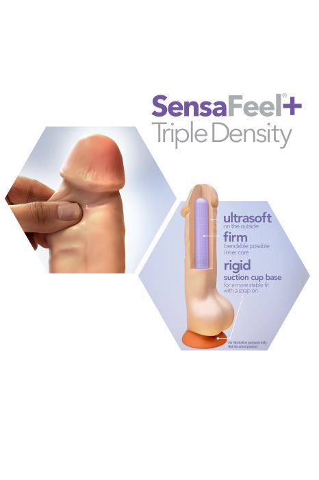 DR. SKIN PLUS 8 INCH THICK POSABLE DILDO VANILLA
