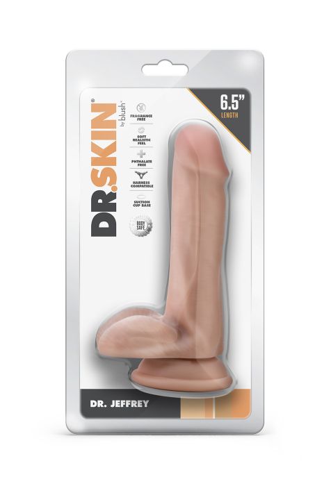 DR. SKIN DR. JEFFREY 6.5 INCH DILDO WITH BALLS BEIGE