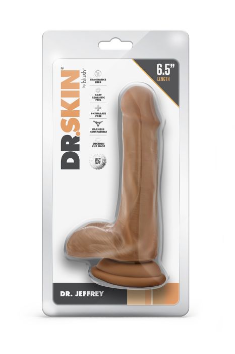 DR. SKIN DR. JEFFREY 6.5 INCH DILDO WITH BALLS TAN