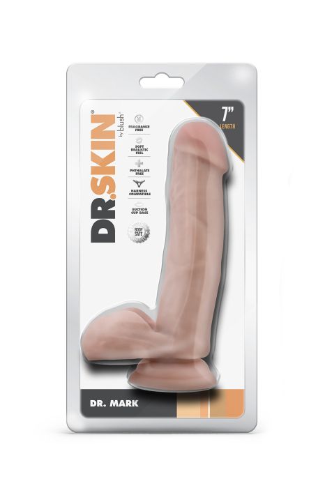 DR. SKIN DR. MARK 7 INCH DILDO WITH BALLS BEIGE
