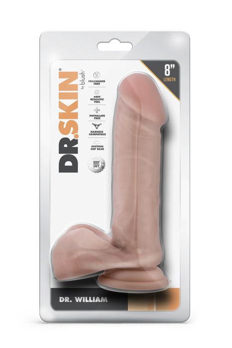 DR. SKIN DR. WILLIAM 8 INCH DILDO WITH BALLS BEIGE