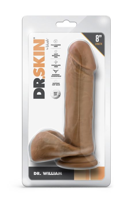 DR. SKIN DR. WILLIAM 8 INCH DILDO WITH BALLS TAN