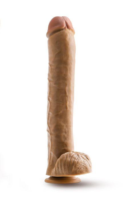 DR. SKIN DR. MICHAEL 14 INCH DILDO WITH BALLS TAN