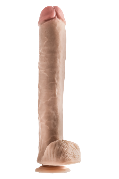DR. SKIN DR. MICHAEL 14 INCH DILDO WITH BALLS BEIGE