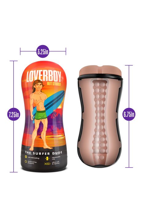 LOVERBOY THE SURFER DUDE SELF LUBRICATING STROKER BEIGE