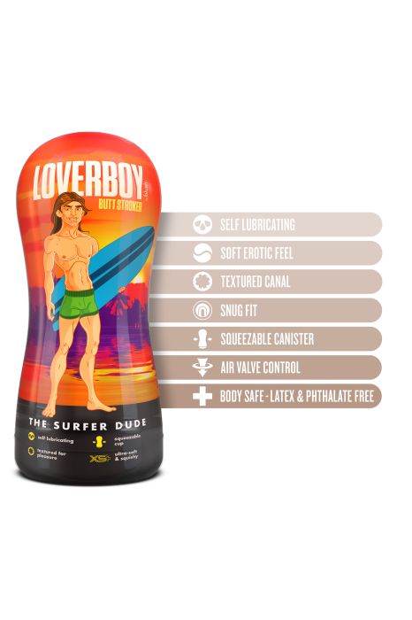 LOVERBOY THE SURFER DUDE SELF LUBRICATING STROKER BEIGE