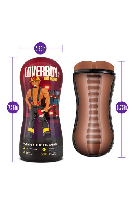 LOVERBOY MANNY THE FIREMAN SELF LUBRICATING STROKER TAN