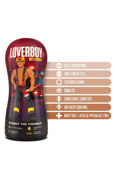 LOVERBOY MANNY THE FIREMAN SELF LUBRICATING STROKER TAN