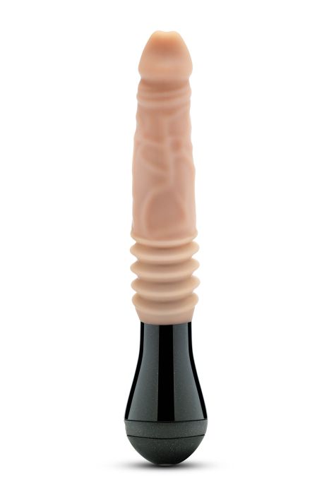 DR. SKIN SILICONE DR. KNIGHT THRUSTING GYRATING VIBRATING DILDO BEIGE