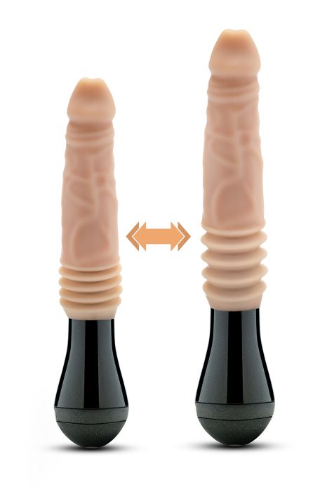 DR. SKIN SILICONE DR. KNIGHT THRUSTING GYRATING VIBRATING DILDO BEIGE