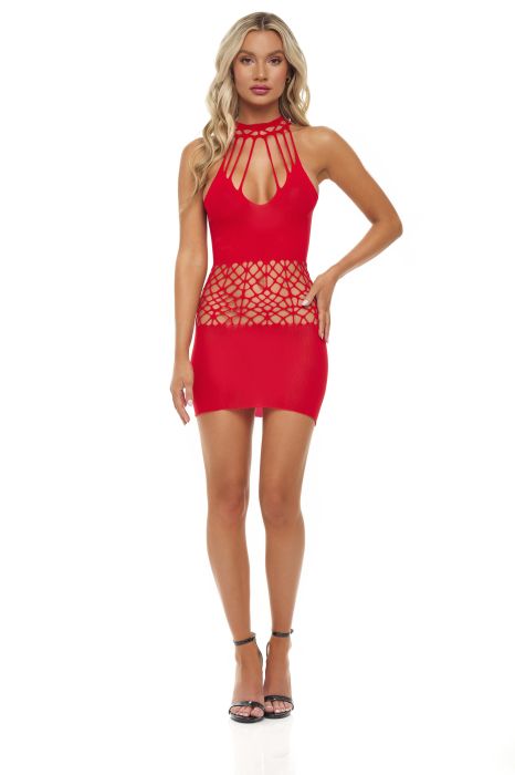 RICH B PHASE DRESS RED, OS