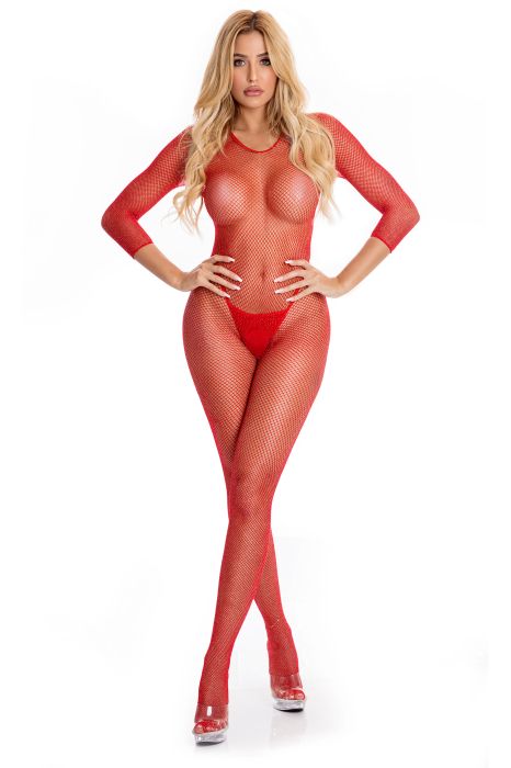 RISQUE CROTCHLESS BODYSTOCKING RED, M/L