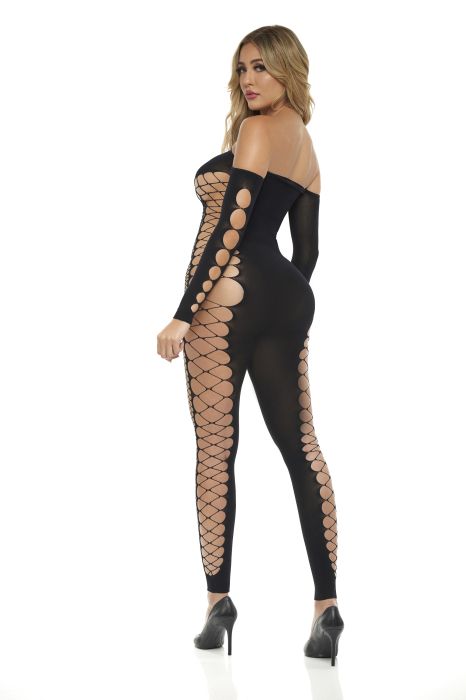 DIAMOND DRIPPIN BODYSTOCKING BLACK, OS