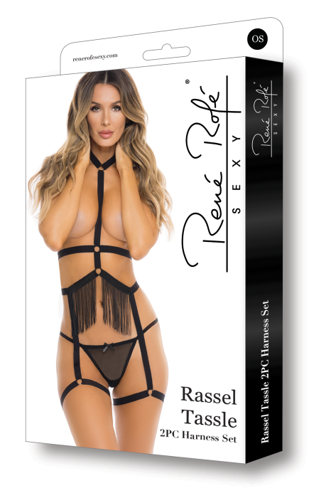 RASSEL TASSLE 2PC HARNESS SET BLACK, OS