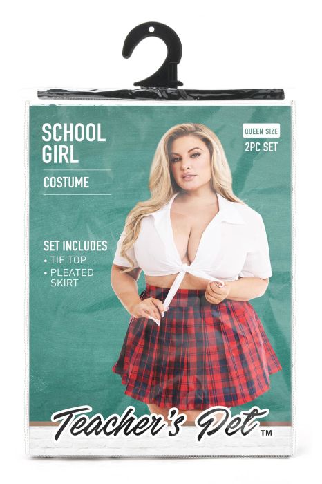 TEACHER PET 2 PCS SCHOOLGIRL COSTUME, QUEEN SIZE