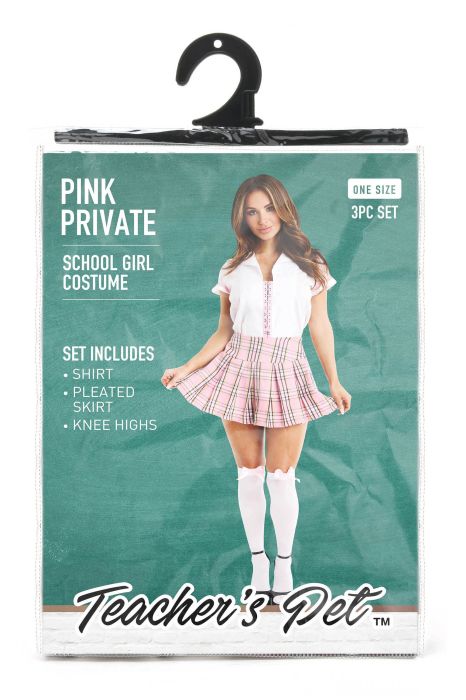 TEACHER PET 2  PCS PINK PRIVATE SCHOOLGIRL COSTUME
